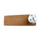 Blue Polka Dot Crackle Wooden Door Stopper